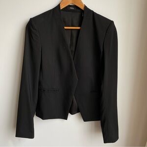 Theory Virgin Wool Open Blazer Lightweight Size 8 Black